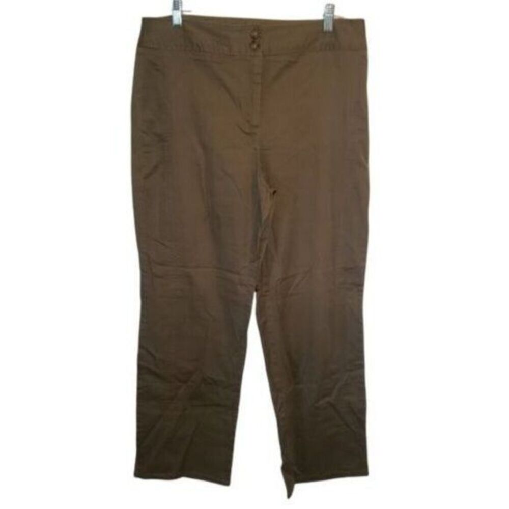 R.Q.T Womens Size 12 Brown  Solid Dress Pants